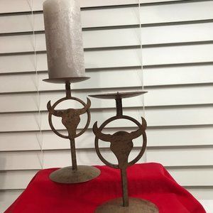 Set of Metal Candle Holders and 5 x7 Photo Frame